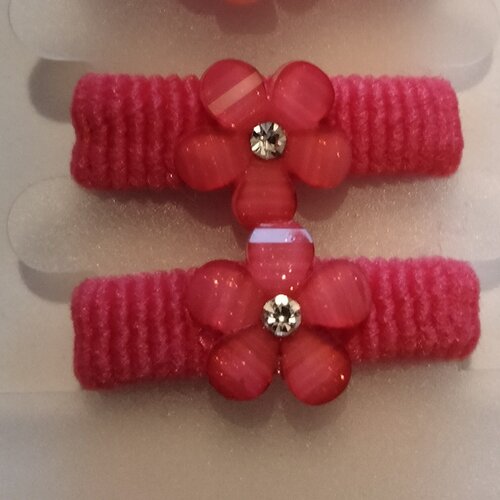Lot de 5 élastiques en coton  accessoires pour enfants avec petite fleur
