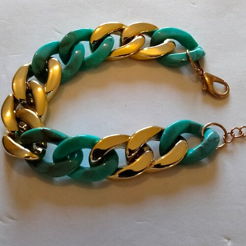Bracelet gros maillons en acétate -cadeau femme - bracelet grosses mailles acryliques -  acrylique-résine