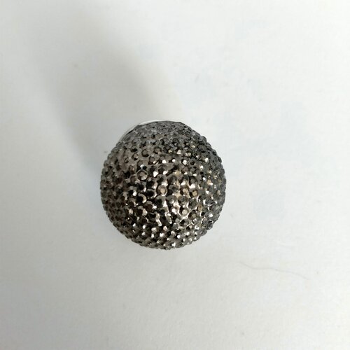 Pendentif perle en acier gris métallisé vintage des années 1990