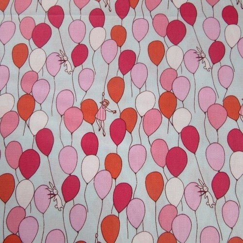 Tissu michael miller - ballons roses et rouges