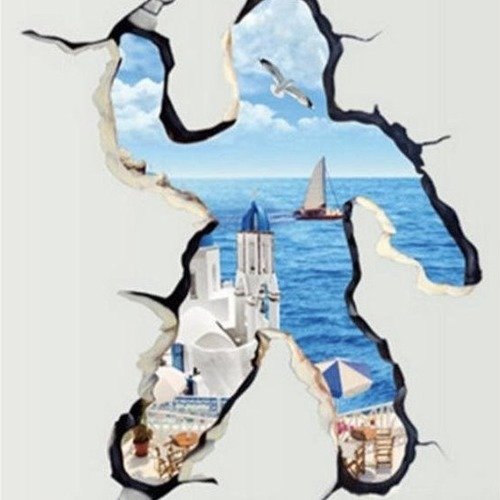 Sticker mural 3d - paysage de méditerranée