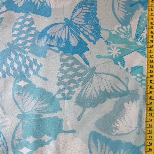 Coton imprimé papillons bleus - 1 mètre