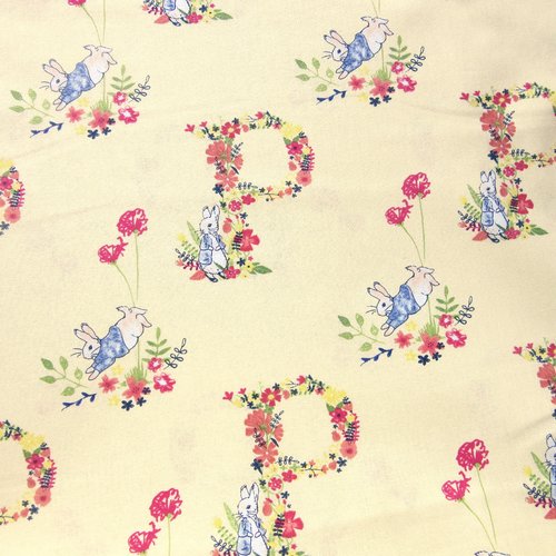 Tissu collection pierre lapin - floral letter - 110x50cm