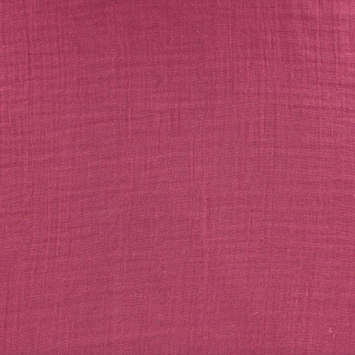 Tissu double gaze coton rose framboise - 160x50cm