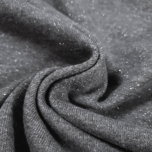 Tissu maille sweatshirt scintillant gris - 50x145cm