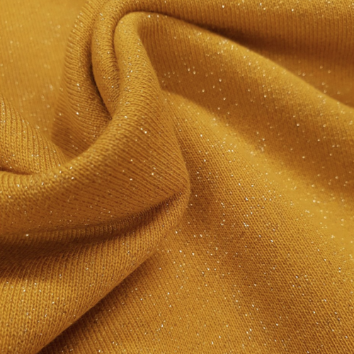 Tissu maille sweatshirt scintillant or - 50x147cm