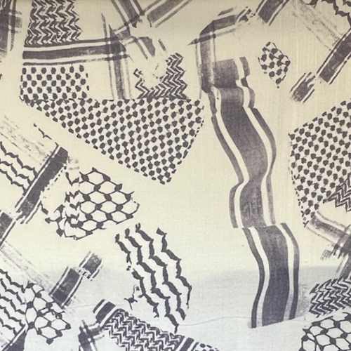 Tissu laine vierge abstrait - 139 x 50cm