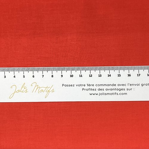 Tissu coton popeline qualité supérieure rouge – 110x50cm
