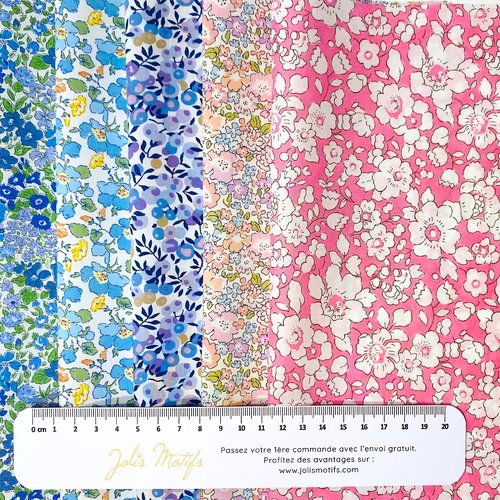5 tissus liberty tana lawn 25x25cm - suzanne