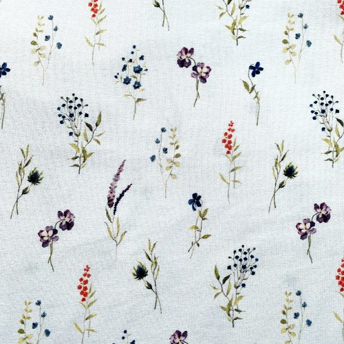 Tissu jersey coton gots - fleurs des champs - 150x100cm