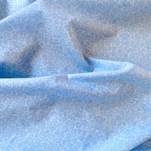 Liberty tana lawn - poppy day bleu ciel – 136x25cm