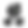 Cabochon verre 25, 20 mm, chat silhouette, rayures noir et blanc ref:012 