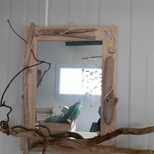 Miroir rectangle déco bois flotté