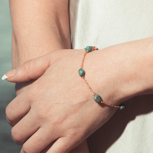 Bracelet femme or turquoise