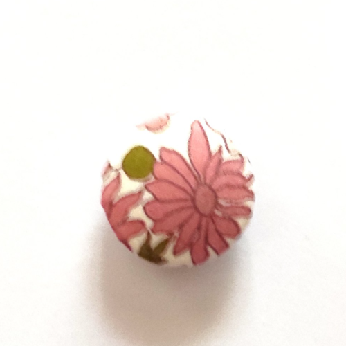 Bouton tissu liberty poppy & daisy t vieux rose vendu à l'unité