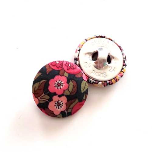 Bouton tissu liberty nectar b  vendu à l'unité