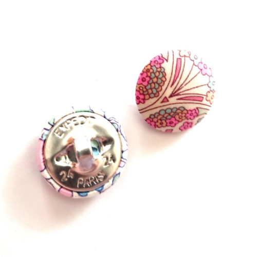 Bouton tissu liberty exclusif mauverina sweet vendu à l'unité