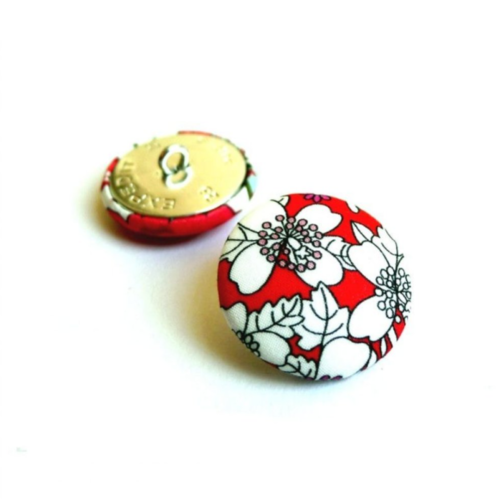 Bouton liberty june's meadow rouge vendu à l'unité