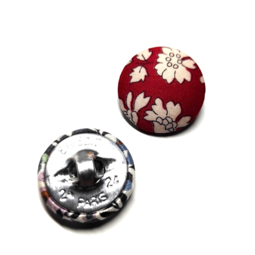 Bouton liberty capel b rouge rubis  vendu à l'unité