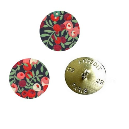 Bouton liberty wiltshire j rouge et noir vendu à l'unité