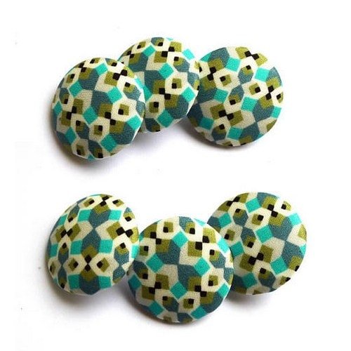 Bouton liberty tempo c turquoise vert  vendu à l'unité