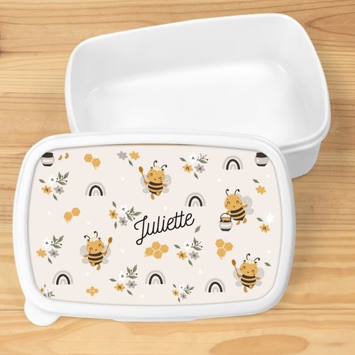 Boîte à goûter personnalisée - thème petites abeilles