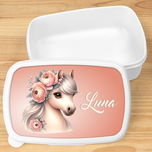 Boîte à goûter personnalisée - motif cheval