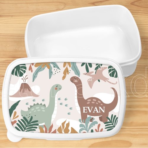 Boîte à goûter personnalisée - motif dino