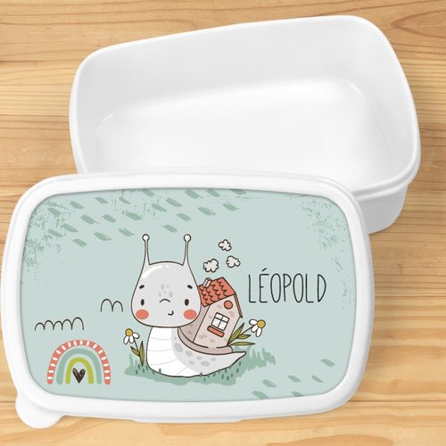 Boîte à goûter personnalisée - motif escargot