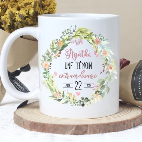 Mug personnalisé "témoin extraordinaire"