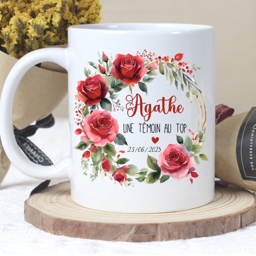 Mug personnalisé "une témoin au top"