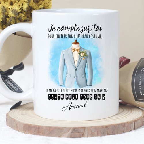 Mug personnalisé, spécial demande de témoin
