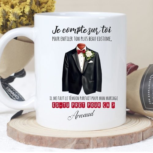 Mug personnalisé, spécial demande de témoin