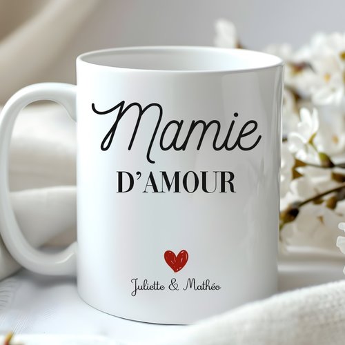 Mug personnalisé "mamie d'amour"