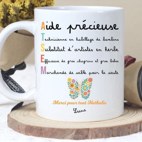 Mug personnalisé "merci  atsem"