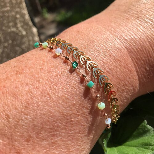 Bracelet fin, bracelet multirangs, bracelet chaîne dorée, bijou doré à l'or fin