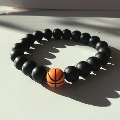 Bracelet pour homme, bracelet sport, bracelet en perles noires