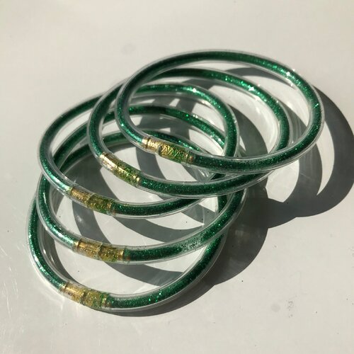 Bracelet jonc bouddhiste, joncs verts