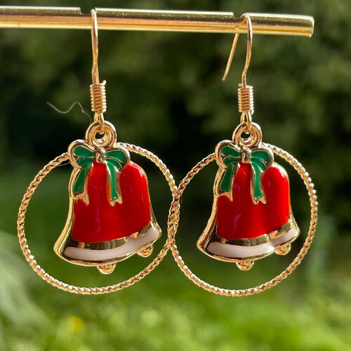 Boucles d’oreilles de noël, boucles d'oreilles avec cloche, boucles thème noël