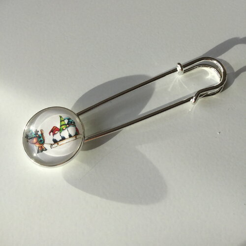 Broche , épingle broche à cabochon, broche thème noël