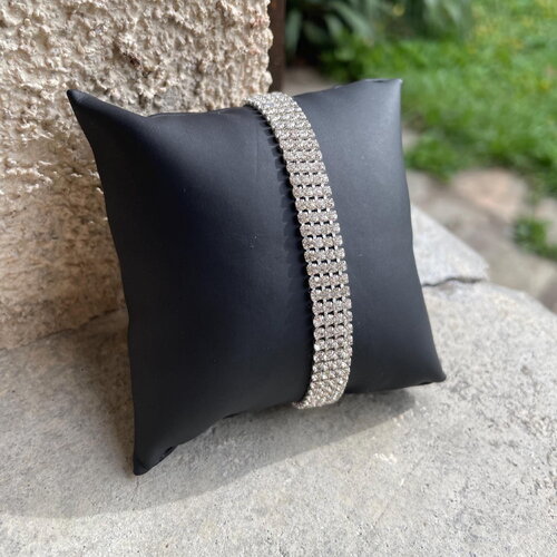Bracelet strass, bracelet argenté à strass, bracelet multirangs