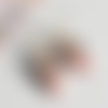 Boucles d'oreilles "rose rétro" céramique portrait féminin verre de bohême attaches plaqué or 18k