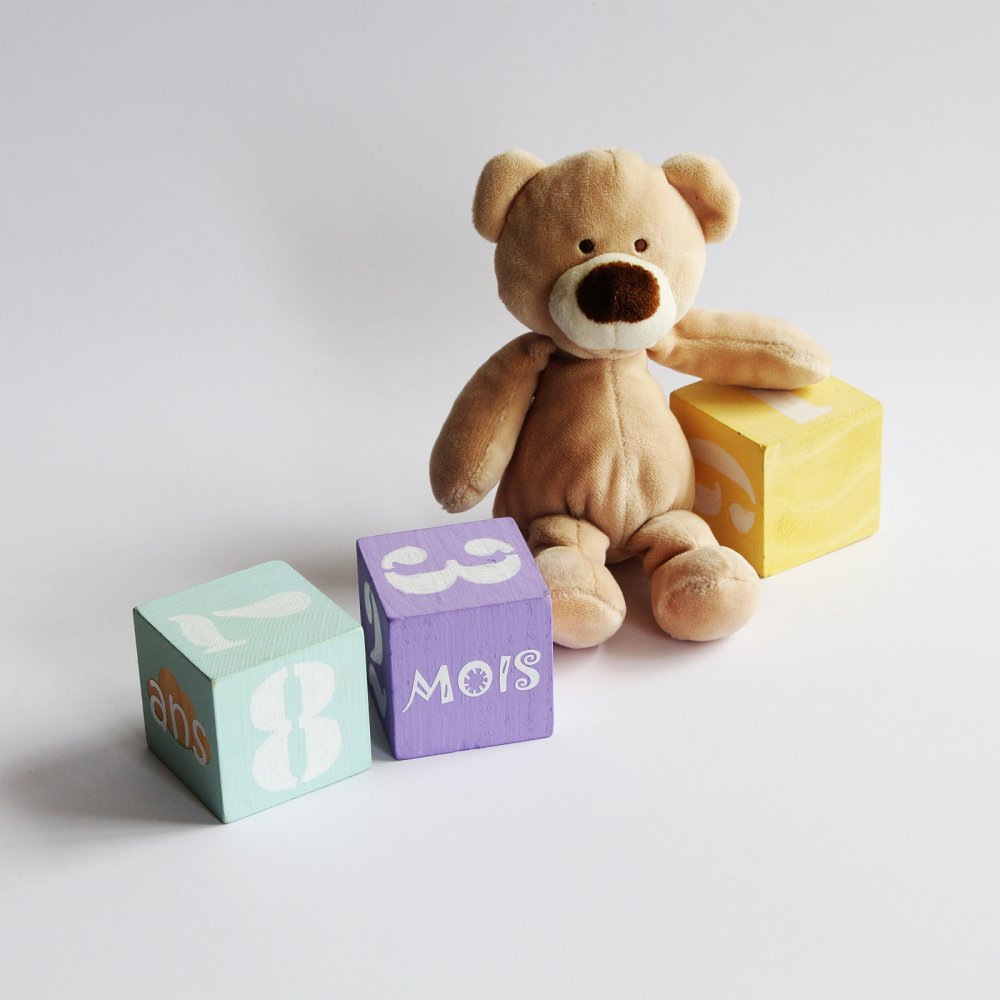 Cubes En Bois Coffret Bebe Decoration Chambre Eveil Bebe Un Grand Marche