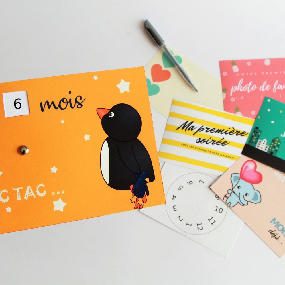 Cartes Etapes Bebe Cartes Photos Souvenirs Premieres Fois Premiers Mois Un Grand Marche