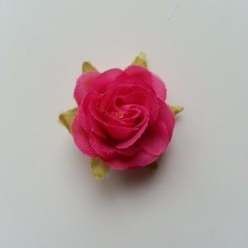 Rose en tissu rose fuchsia  40mm
