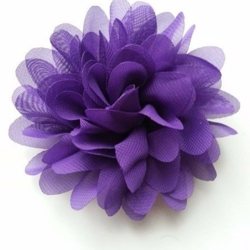 Fleur en mousseline violet 10cm