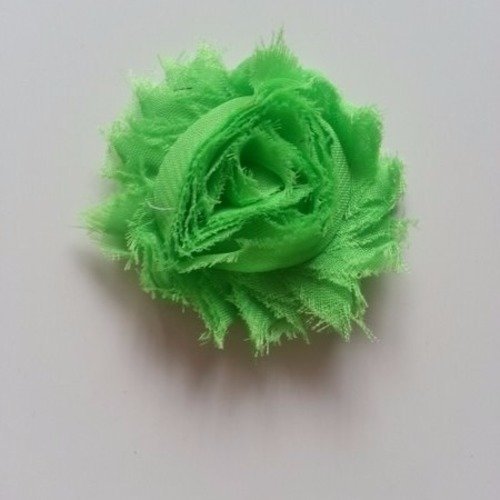 Fleur tissu chabby   65mm vert clair