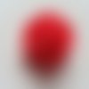 Rosette pompon en tissu  50mm rouge