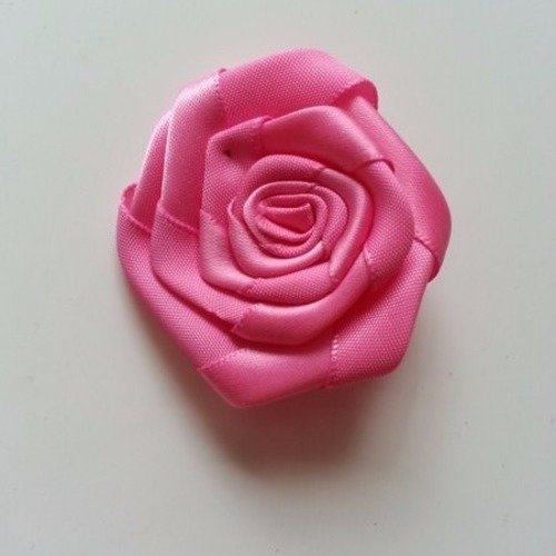 Tête de fleur satin plate 50mm rose