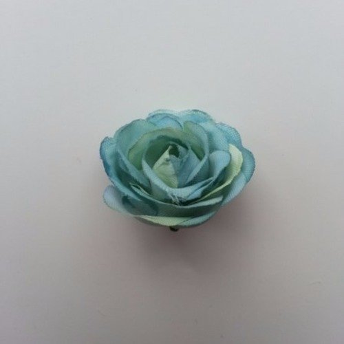 Fleur artificielle en tissu vert bleu 30mm